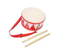 perfeclan Double Side Hand Drum Percussion Wood Blocks Jazz Drum with Drumstick for Preschool, red