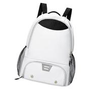 Perfeclan Drawstring Basketball Backpack Basketball Storage Bag Sports with Shoe Compartment Gym Bag for Football Rugby Ball, White