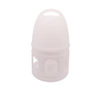 perfeclan Drinking Device Automatic Pigeon Water Dispenser Bird Waterer Fowl Drinker With Handle Housing Dome Cover Flat Base suitable for pigeon loft backyard coop aviary care, White, 3L