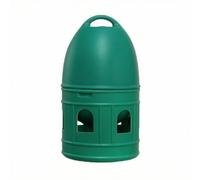 perfeclan Drinking Device Automatic Pigeon Water Dispenser Bird Waterer Fowl Drinker With Handle Housing Dome Cover Flat Base suitable for pigeon loft backyard coop aviary care, Green, 10L