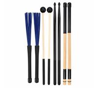 perfeclan Drumstick Hammer Brush Drumsticks Sticks Brushes Mallets With Bamboo Rods And Grip Wraps For Versatile Attack And Controlled suitable for drummers percussion ensembles small venues