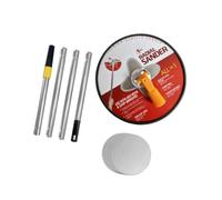 Perfeclan Drywall Pole Sander, 360° Rotating Radial Round Head, Manual, Red, 9 Inch, 120 Grit, Includes 5 Sanding Sheets & 4 Section Poles