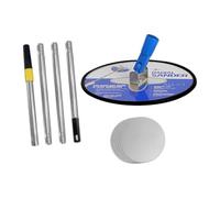 Perfeclan Drywall Pole Sander, 9 Inch Radial Round Head, 360° Rotation, Manual, Blue, Includes 5 Sanding Sheets