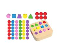 Perfeclan Early Education Toys Color Shape Sorter Drawer Box with 16 Progressive Challenge Cards Cognitive for Toddlers Learning Toy