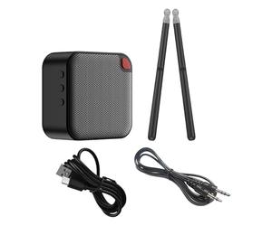 perfeclan Electric Drum Set with Speaker Compact Drummer Air Drum Sticks Electronic Drumsticks for Street Camping Playing Travel Home
