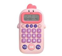 perfeclan Electronic Math Game Educational Toy Mathematics Practicing Training Electronic Calculator Math Toys for Children Preschool, Pink