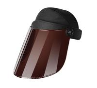 perfeclan Face Clear Full Face Anti Fog Flip Up Face Cover Adjustable PC Visor Headwear Impact Resistant Design Suitable for Forestr, Brown