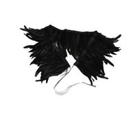 Perfeclan Feather Shawl Gothic Feather Cape for Club Masquerade Party Carnival Women, Black