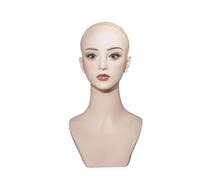 perfeclan Female Mannequin Head Hat Rack Sturdy Smooth Display Model Upper Body for Sunglass Glasses Earrings Makeup Shopping Mall, orange makeup