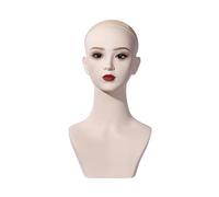 perfeclan Female Mannequin Head Hat Rack Sturdy Smooth Display Model Upper Body for Sunglass Glasses Earrings Makeup Shopping Mall, red makeup