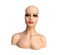 Perfeclan Female Mannequin Head, Wig Display Stand, Realistic, Multipurpose, Plastic, 53cm Circumference, Style E