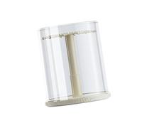 Perfeclan Figure Display Case Necklace Holder Elegant Lightweight Portable Showcase Doll Storage Box for Collectibles Action Figures, cream colored