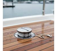 perfeclan Filler Cap Boat Deck Fill Deck Cap Petrol Deck Filler Stainless Steel 316 Construction With Retaining Chain Leak Resistant Seal suitable for marine, 50mm Fuel Filler Port Accessory