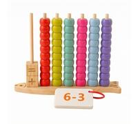 Perfeclan Fine-Motor Wooden Peg Board with Beads | Bead Matching Toy, developmental learning Toy, for Homeschool, Home Play, Style B