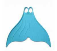 perfeclan Fins Mermaid Monofin Propulsion Fin Silicone Tail Shape With Comfortable Foot Pockets Open Suitable for pool workouts open water freediving artistic performance , Lake Blue , S