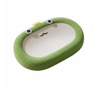 perfeclan Fleece Cat Bed Cat Scratcher Cat Bed Cat Lounge With Sisal Center and Soft Fleece Edge Curved Surface Supports Body for Cozy Naps and Claw Maintenance, Frog