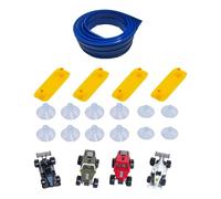 Perfeclan Flex Tracks Flexible Race Car Track DIY Interactive Kids Construction Toy Long Rolls up Portable Racetrack for Ages 6 to 12, blue 395x8cm Basic