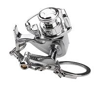 Perfeclan Fly Fishing Reel Miniature Pendant Keyring Aluminum Alloy Key Chain Novelty, 5x4x5cm