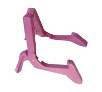 perfeclan Folding Guitar Stand Musical Instrument Accessories Floor Guitar Holder for Ukulele Cello School Music Program Concert Home, Pink