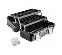 perfeclan Folding Portable Tool Chest Three-Tier Organizer Cantilever Access System Industrial Sturdy Storage Compartments Suitable for DIY Projects Garage Organization, 21 Inch