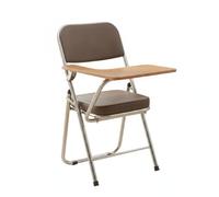 Perfeclan Folding Training Seat Folding Chair Training Chair Writing Chair Desk Chair With Writing Surface Padded Seat And Back, Thickened Electroplated Coffee With Writing Board