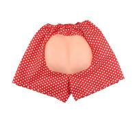 Perfeclan Funny Fake Butt Shorts Costume bottoms April Fool Masquerade Halloween Outfits, red
