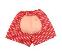 Perfeclan Funny Fake Butt Shorts Costume bottoms April Fool Masquerade Halloween Outfits, red with lip prints