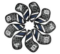perfeclan Golf Iron Headcover Designed with Stitched Rim Club Cover Leather-Like Surface Padded Build Suitable for Men Women Recreational Play Training, Black