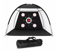 Perfeclan Golf Practice Net Hitting Target Training Cage With Reinforced Nylon Mesh Stable Fiberglass Poles Portable Transport Bag For Practice suitable for, Black, 3 meters