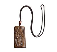 Perfeclan Guan Yin Pendant Thousand Hand Bodhisattva Peaceful Craft Hanging Decoration Amulet for Men Women Car Pendant Agarwood Carved