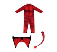Perfeclan Halloween Jumpsuit Costume Decorative Outfit for Kids Children Event Girls Boys, Red, XL