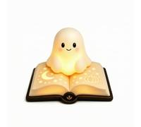 Perfeclan Halloween Night Light Table Lamp Book Lamp Pumpkin Motif Resin Housing Warm Ambient Light Compact Profile Suitable for bedrooms Reading nooks Study desks Home Decoration