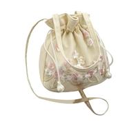 perfeclan Hanfu Shoulder Bag Hobo Tote Bucket Handbag for Wedding Celebration Travel Women, Pink