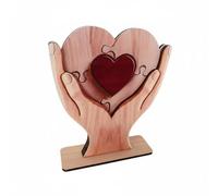 perfeclan Heart Puzzle Display Wooden Heart Ornament Puzzle Statue Table Decor Desk Decoration Layered And Acrylic Inlay Highlight Puzzle Details For A Refined