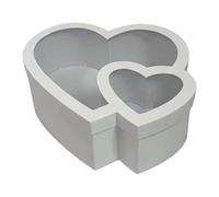 perfeclan Heart Shaped Flower Gift Box with Lid Birthday Gifts Versatile Transparent Floral Gift Box Decorative for Wife Present Mom, White