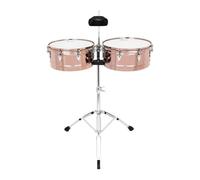 perfeclan Heavy-Duty Timbale Set | Sturdy Aluminum Alloy bodies, Compact, Timbales with Cowbell, for Live Performance, Band rehearsal Rehearsals, Percussionists