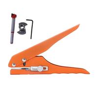 Perfeclan Hole Punch Tools Edge Banding Punching Pliers Handheld Labor Saving Hole Punching Pliers Single Hole Puncher, Easy to Use, Orange, 15mm with Drill bit