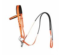 perfeclan Horse Bridle Complete Set with Adjustable Buckles PVC Headstall Rubber Reins Equestrian Bit Non-Slip Comfort Padding Suitable for Competitions Leisure, Orange