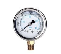 perfeclan Hydraulic Pressure Spray Machine Analog Round Scale Mpa Psi Brass Bottom Connection Compact Metal Body Suitable for, Shockproof Pressure Gauge