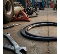 perfeclan Hydraulic Tire Changer Hydraulic Hose Bead Breaker Line High Pressure Oil Hose Flexible Rubber with Reinforced Couplers Strong Seal Coiled Form, 2 Meters