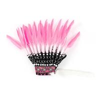 Perfeclan Indian Feather Headdress Native Headdress for Performance Role Playing, Pink White