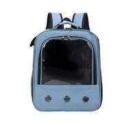perfeclan Industrial Carrier Pet Backpack Carrier Cat Travel Backpack Pet Transport Bag With Clear Front Panel Mesh Air Circulation PVC Oxford Cloth Top Handle, Blue