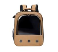 perfeclan Industrial Carrier Pet Backpack Carrier Cat Travel Backpack Pet Transport Bag With Clear Front Panel Mesh Air Circulation PVC Oxford Cloth Top Handle, Brown