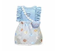 perfeclan Industrial Garment Pet Dress Bubble Skirt Puppy Outfit Ruffled Apparel With Sleeveless Pullover Design With Lightweight Feel Suitable for home wear, Blue, Blue, 2XL Chest 55cm 7.5-10kg