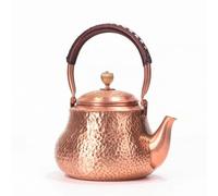 perfeclan Industrial Kettle Copper Tea Kettle Water Boiler Pour Over Pot Stovetop Teapot Hand Hammered with Controlled Pour and Secure Lid Suitable, 1500ml, Hammered Texture