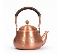 perfeclan Industrial Kettle Copper Tea Kettle Water Boiler Pour Over Pot Stovetop Teapot Hand Hammered with Controlled Pour and Secure Lid Suitable, 1500ml, Style to 3