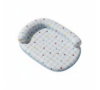 Perfeclan Industrial Pad Breathable Dog Mat Cooling Pet Cushion Latex Memory Foam Raised Rim Soft Edge Suitable for Puppy Small, Blue Plaid Polka Dot, M 55x40cm For Pets Under 10 Catties
