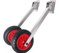 perfeclan Inflatable Boat Trailer Aluminum Alloy Transom Wheel Boat Accessory Heavy Duty Boat Tail Wheel Lightweight Resistant Metal Construction Suitable for, Red Inflatable Wheel