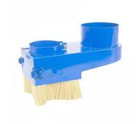 perfeclan Iron Dust Cover CNC Spindle Dust Shoe Dust Collector Brush Engraving Machine Guard with Heavy Nylon Bristles Rotary Knob Install High Strength Body , 75MM , Blue Iron Push-Pull