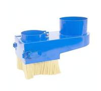 perfeclan Iron Dust Cover CNC Spindle Dust Shoe Dust Collector Brush Engraving Machine Guard with Heavy Nylon Bristles Rotary Knob Install High Strength Body , 105MM , Blue Iron Push-Pull